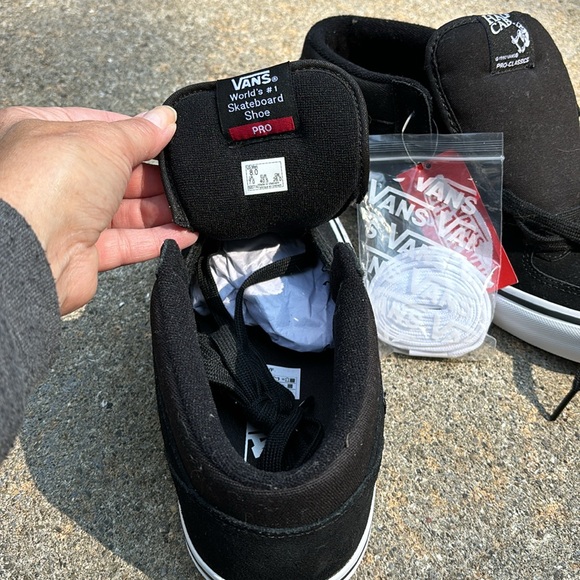 Vans Sk8-Hi Pro Black/White·Half Cab suede new no tags size men 8 womens 9 - Picture 4 of 5